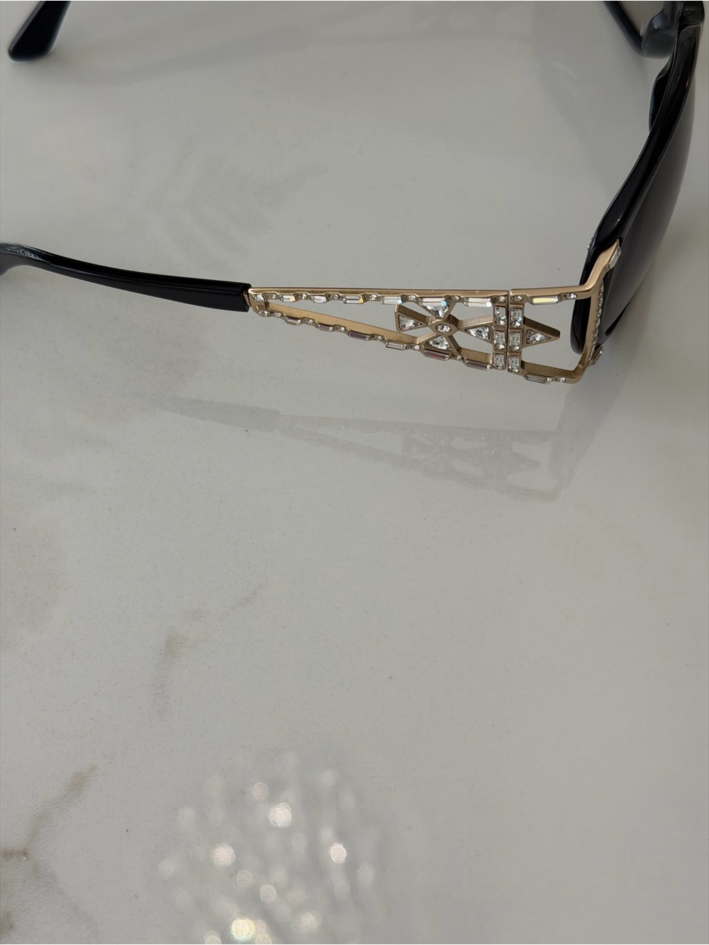 Caviar designer sunglasses with crystal stones on sides